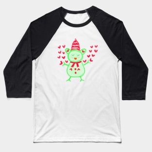 Green penguin heart watercolor Baseball T-Shirt